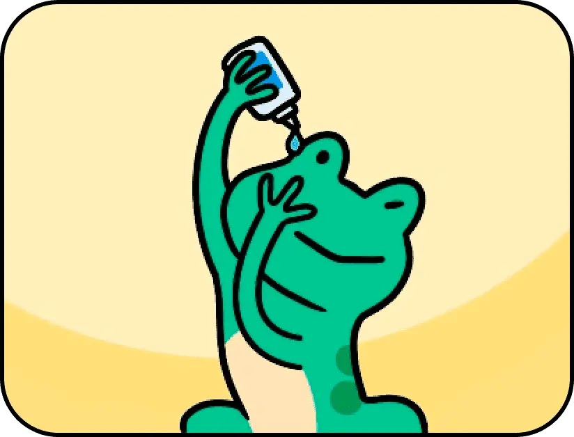目薬をさすカエル